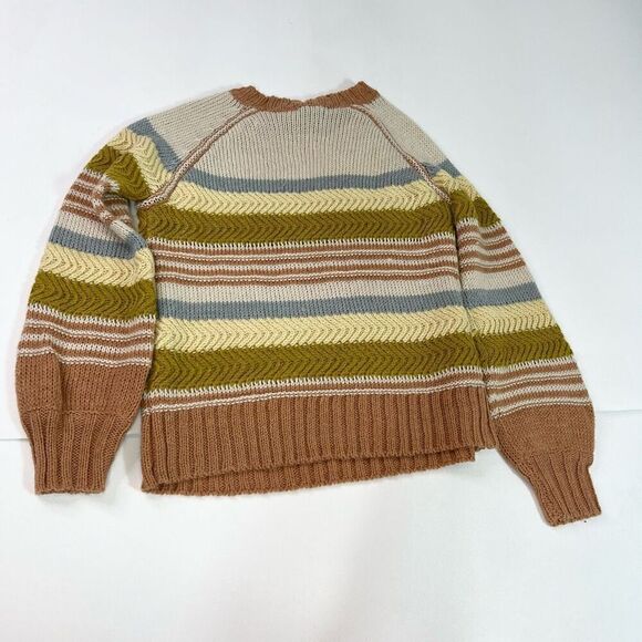 Vici Sweater Womens M Multi-Color Striped Wool Ribbed Knit Pullover Crewneck - Picture 5 of 9